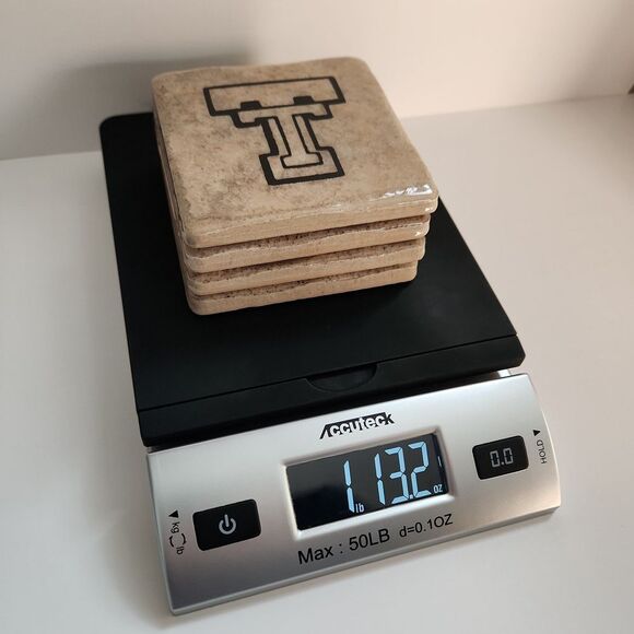 Vintage Custom Texas Tech University TTU Stone Coasters set of 4 Red Raiders - Picture 8 of 8